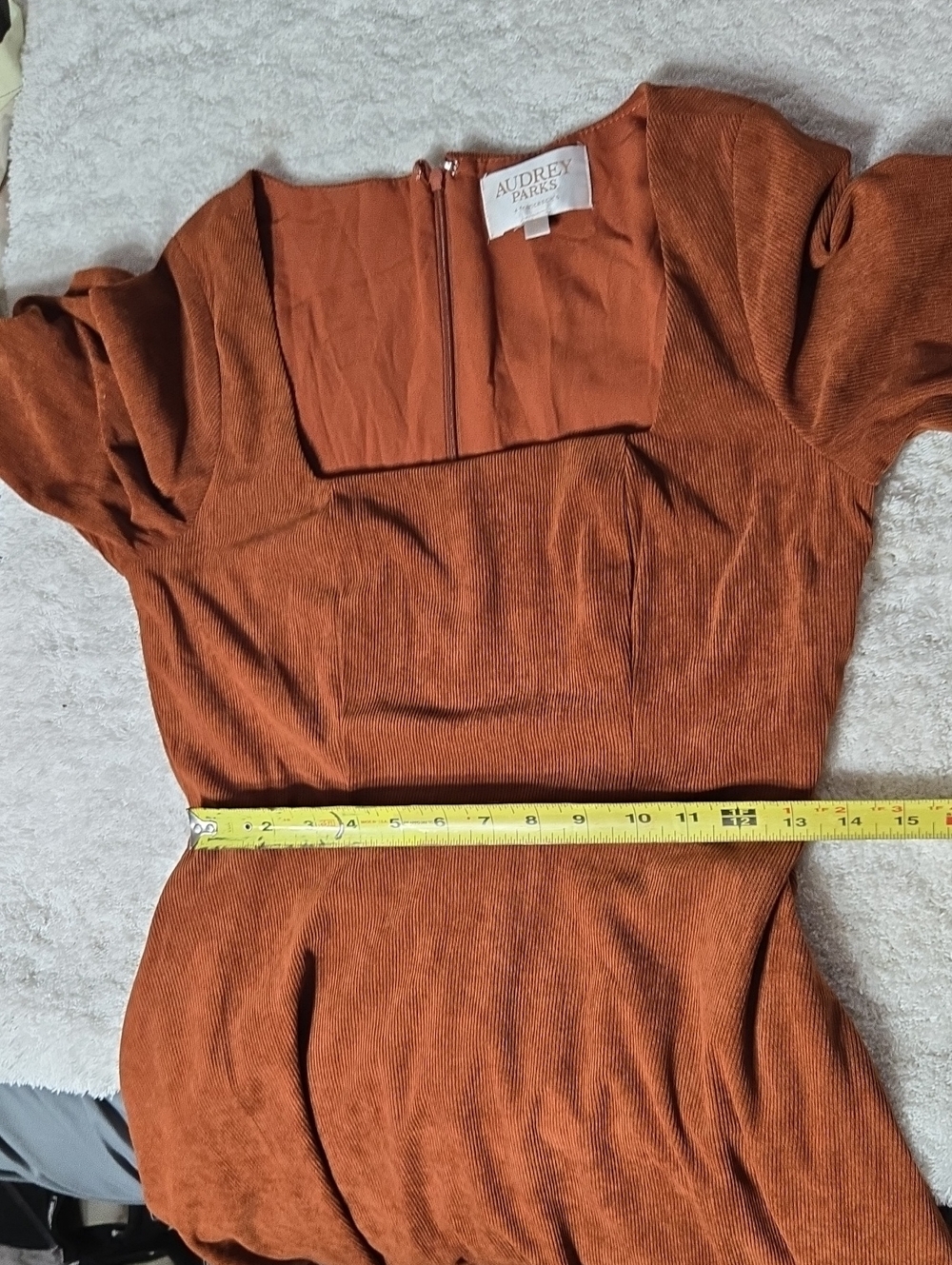 Audrey Parks for francesca brown corduroy long sleeve dress Sz M Like New - Picture 12 of 12